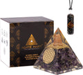 Amethyst Orgonite Pyramid Crystals Pyramid for Positive Energy and Meditation Yoga Positive Energy Crystal That Promotes Wealth, Prosperity and Attracts Success